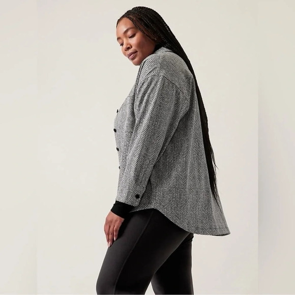 Athleta Womens buttons down textured Shirt Jacket - Picture 8 of 12